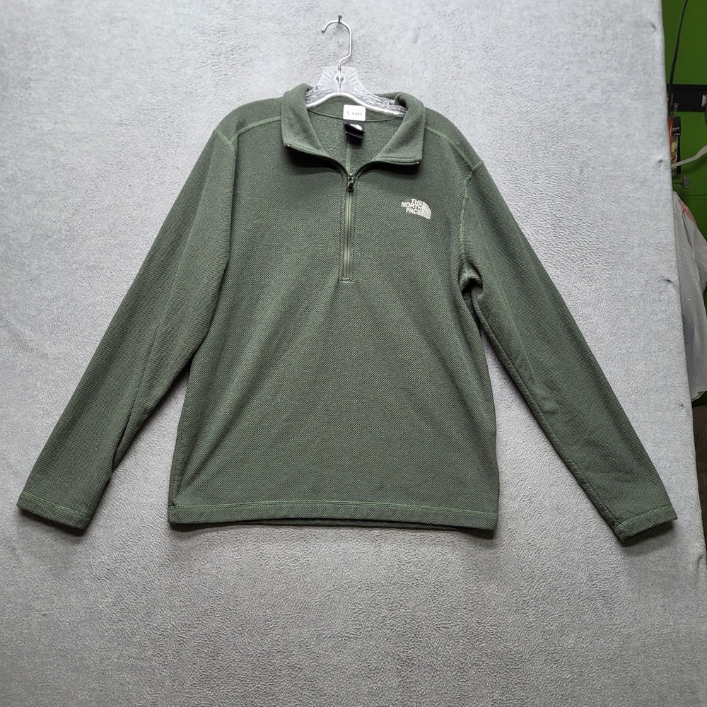The North Face Men Jacket L Green Glacier Logo Embroidery Fleece Activewear